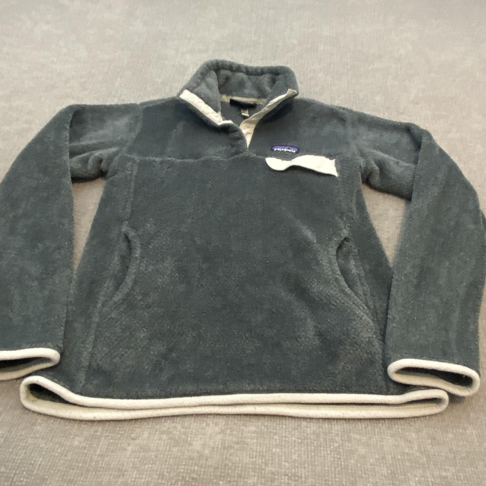 Patagonia Pullover Womens M Gray Polartec Thermal Pro Fleece Worn Wear Snap T